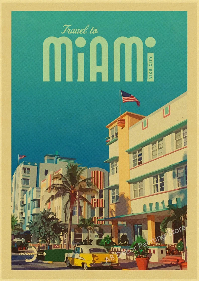 Everyday Vintage Travel Poster for Home Decor - 1 / A4 8,3 x 11,8 pouces