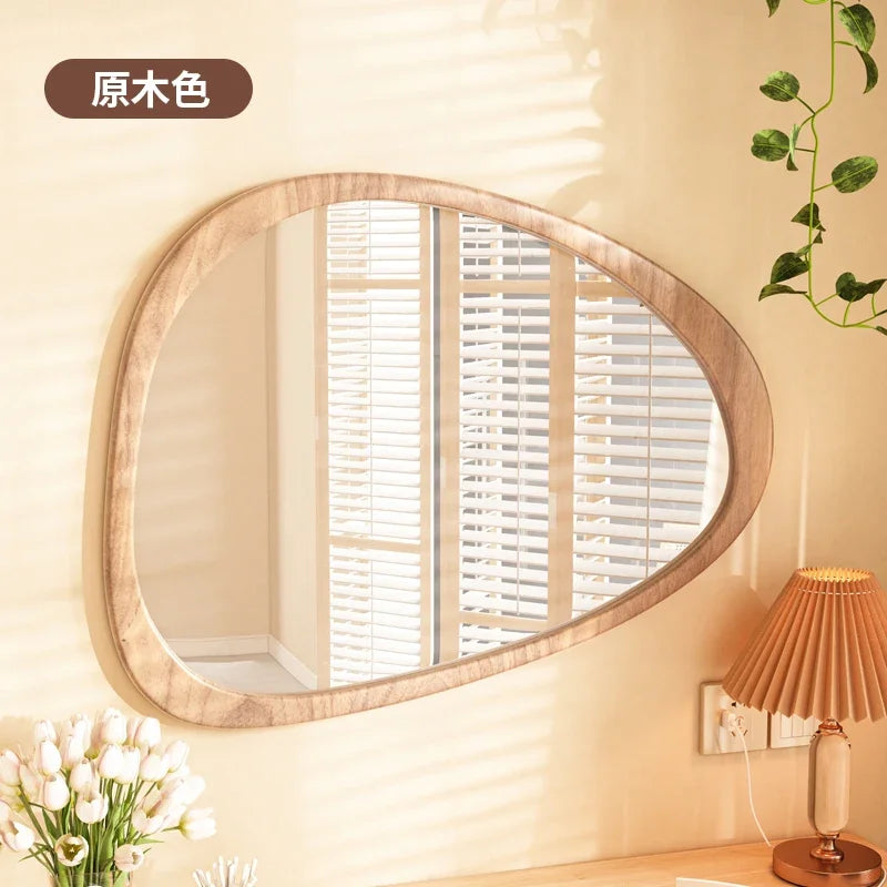 Middle century wooden wall mirror trend HD reflective - Inlaid Log 40x60