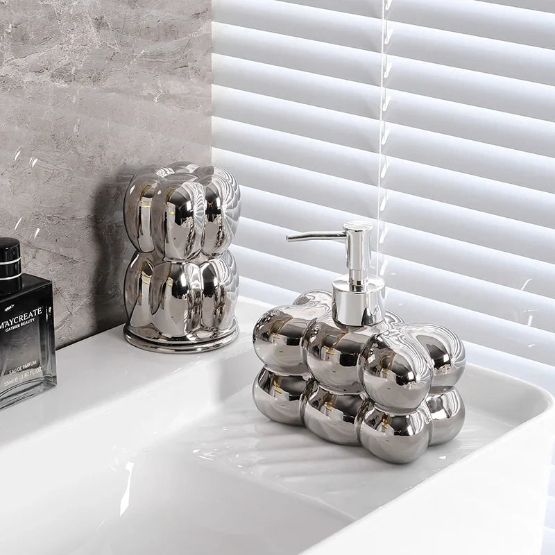 Luxury bathroom decoration creative ceramic clouds - 2 Pieces - Silver