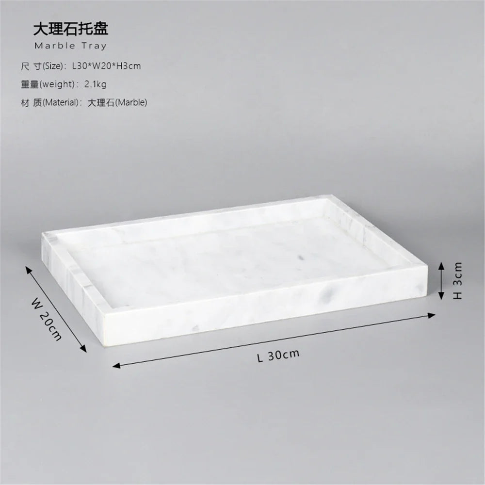 Lightweight marble shelf for storage jewelry and stylish accessories - A-30x20x3cm