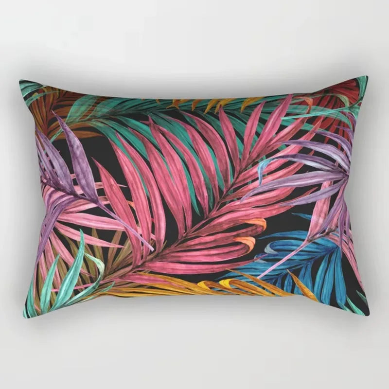Tropical Flower Lumbar Pillow Cover, 30 x 50 cm, Design 1