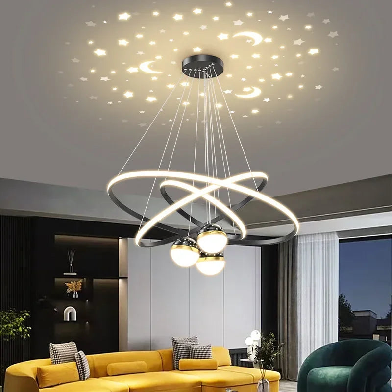 Chandelier led modern starry sky for interior decoration - view 3