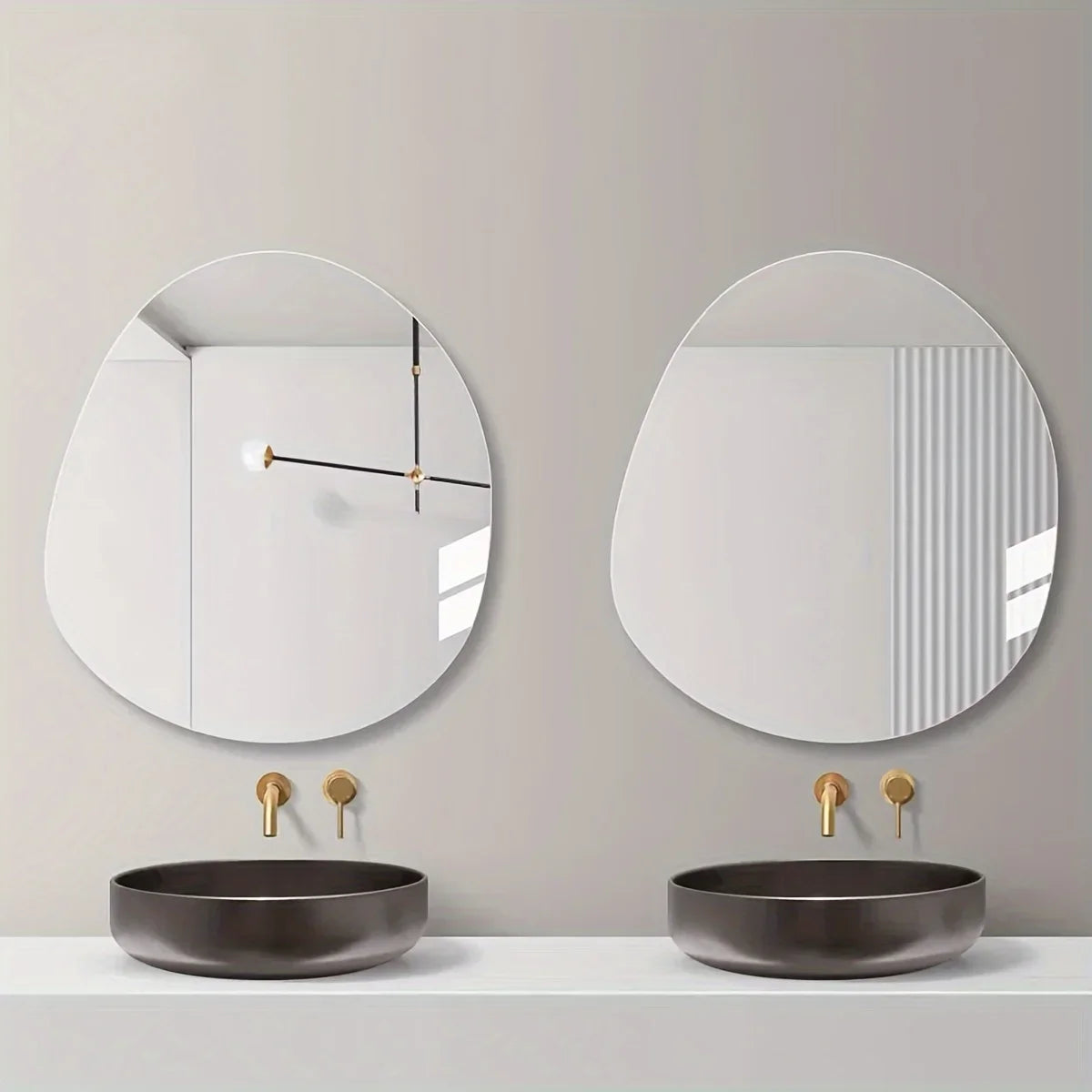 Ellipse Irregular Bathroom Acrylic Shatterproof Mirrors, Wall Mirror, Non Glass Mirror decor for Bedroom, Living Room - view 2