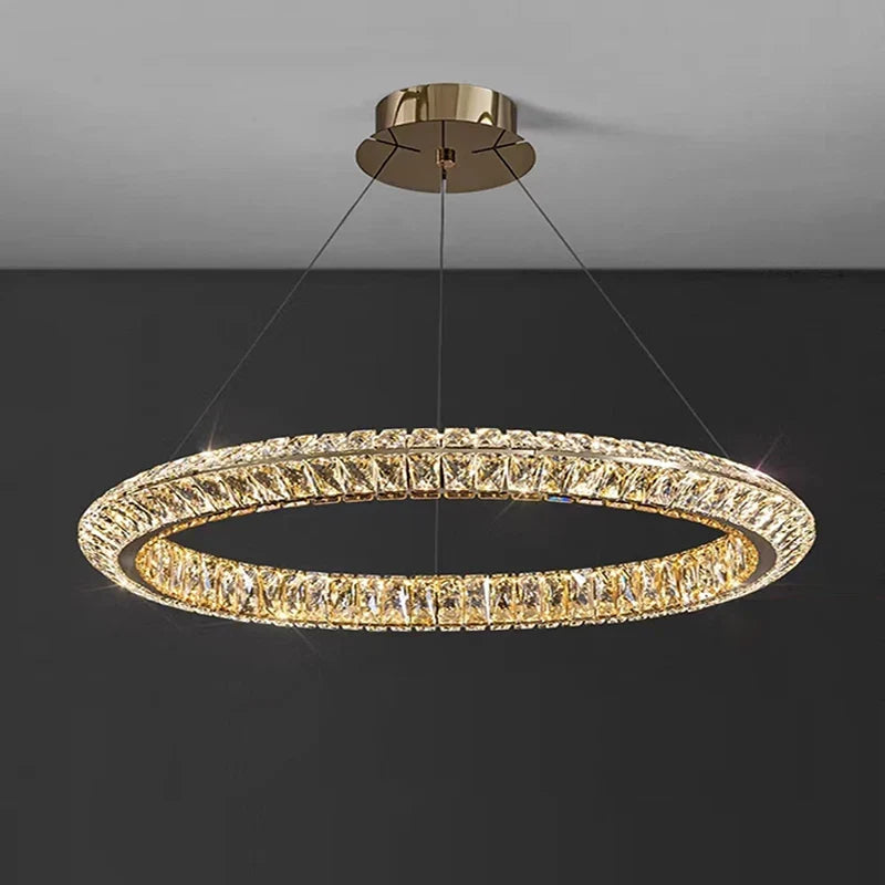 Gold crystal chandelier modern design for elegant interior - view 4
