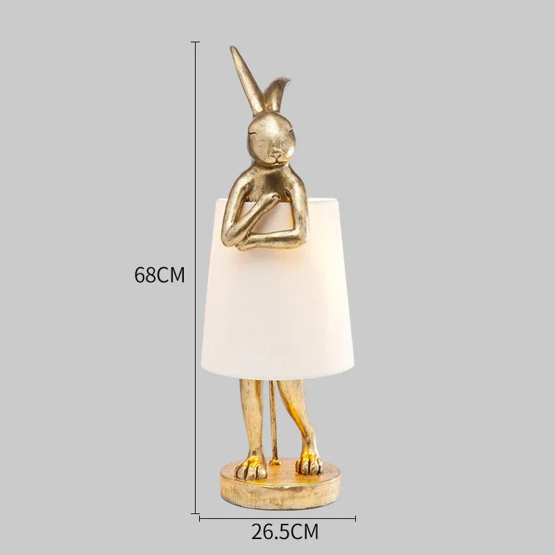 Rabbit desk lamp in retro design resin for interior decoration - Gold 68cm