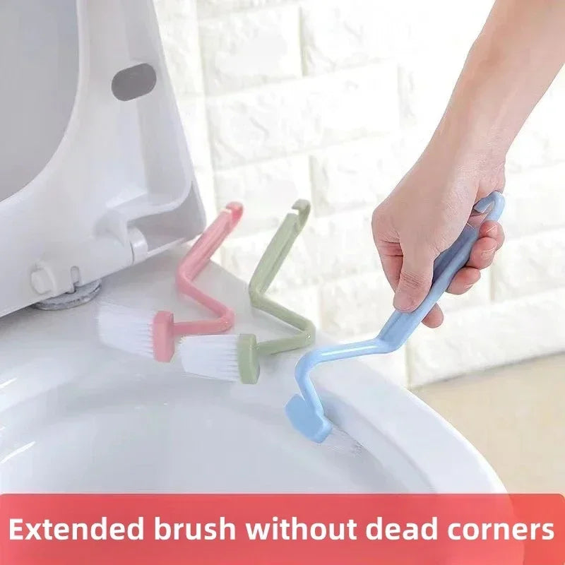Curved toilet brush portable practical cleaning tool - view 4