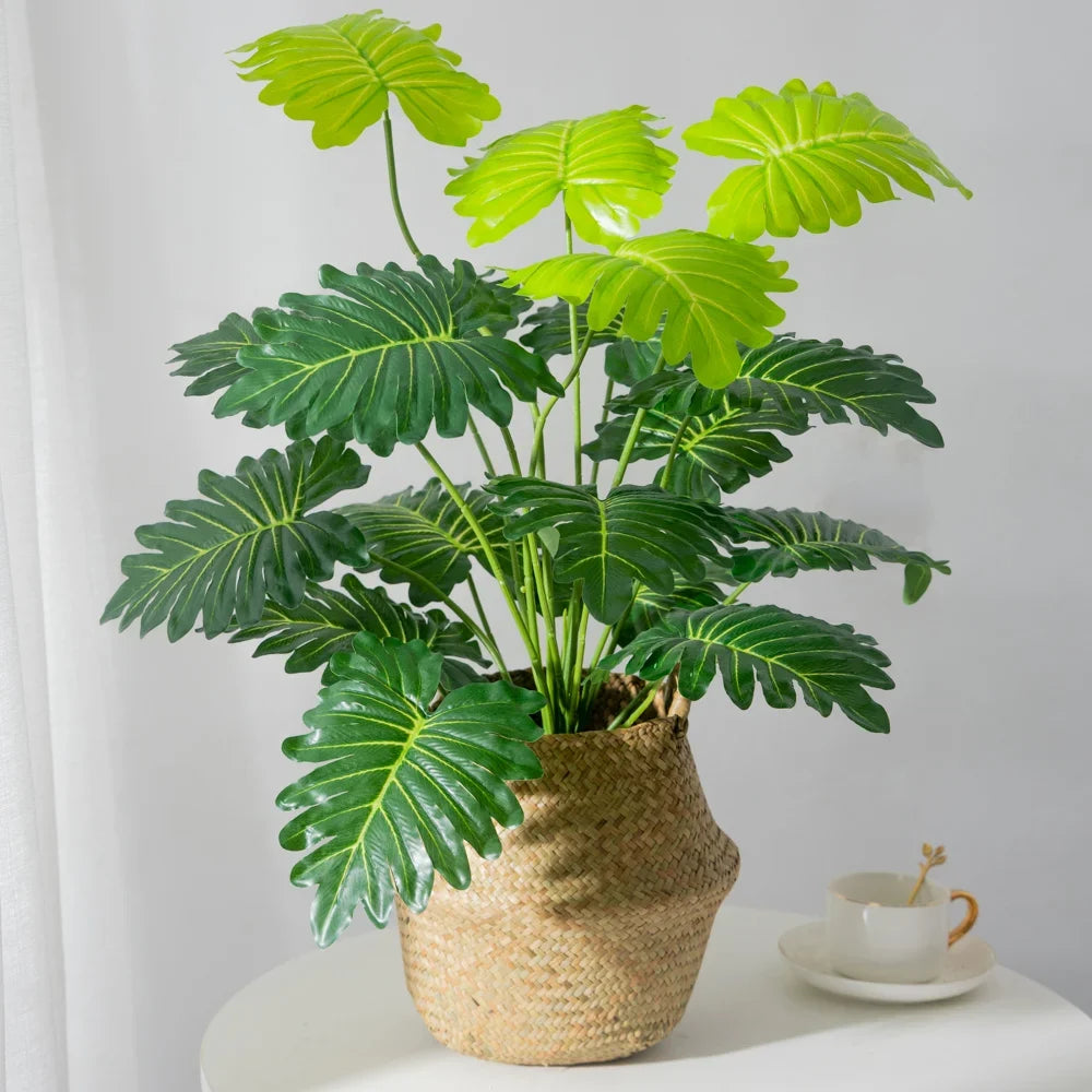 Large artificial plants monstera tropical palm for outdoor decoration