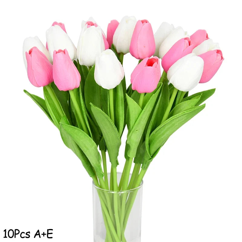 10 artificial tulips for wedding decoration and garden - Mix2