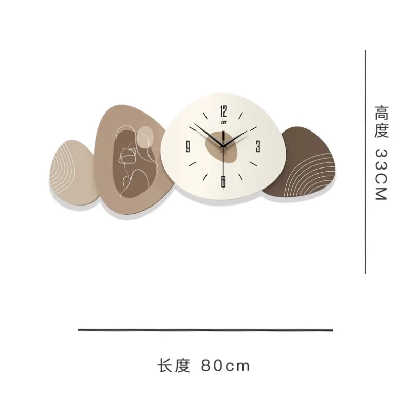 Modern Minimalist Wall decor, Sofa Background Hanging Watch, Large Creative Wall Clock, 3D Wall pendant, Home Decoration, 80cm - creative clock