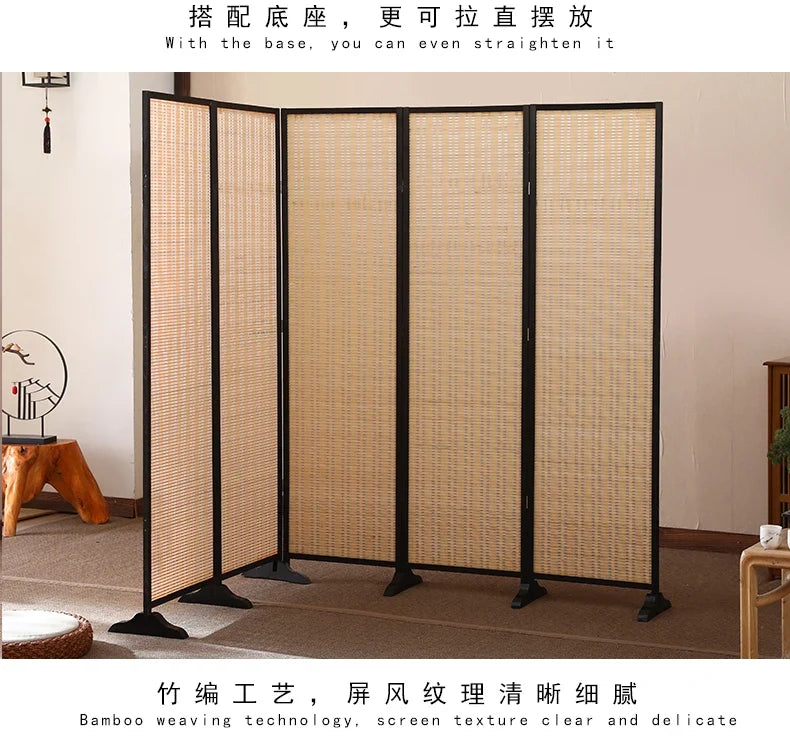 Living room partition screen, simple folding bedroom, shelter, mobile home, simple modern Chinese and Japanese style solid wood - view 2