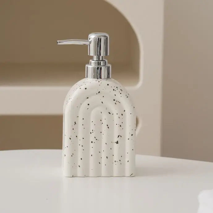Portable ceramic soap dispenser for shampoo and water - C