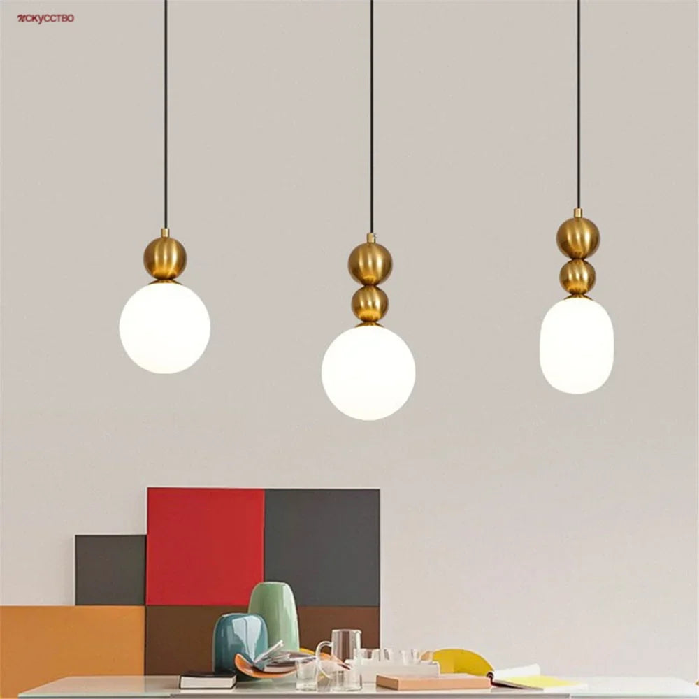 Creative glass pendant light for coffee bar restaurant