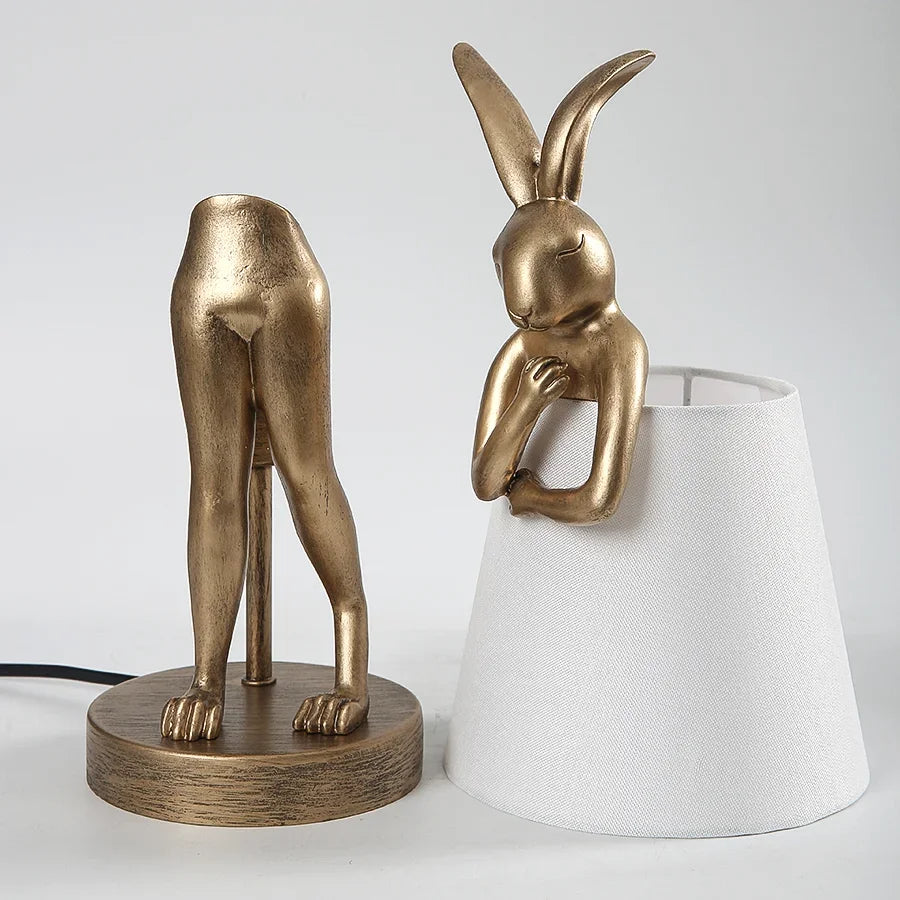 Rabbit desk lamp in retro design resin for interior decoration - view 5