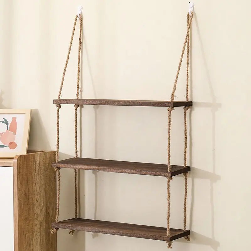 Hanging wooden wall shelves for Nordic decoration - Retro 3 Layers