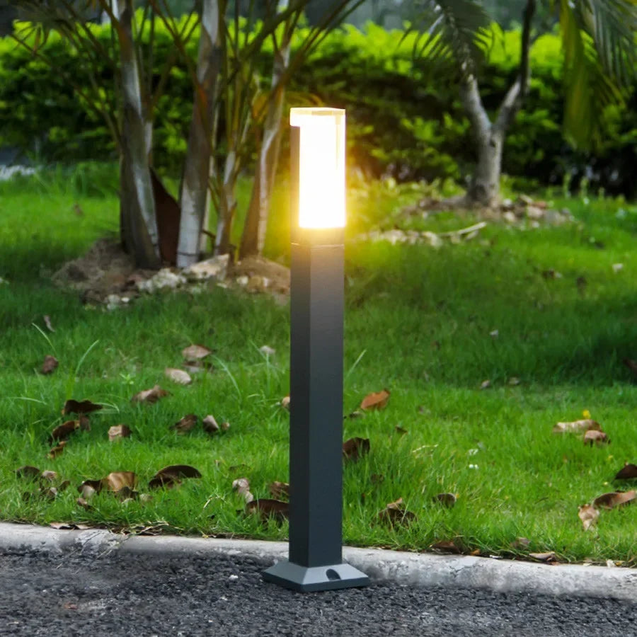 LED outdoor lamp with motion detector and aluminum picket - view 6