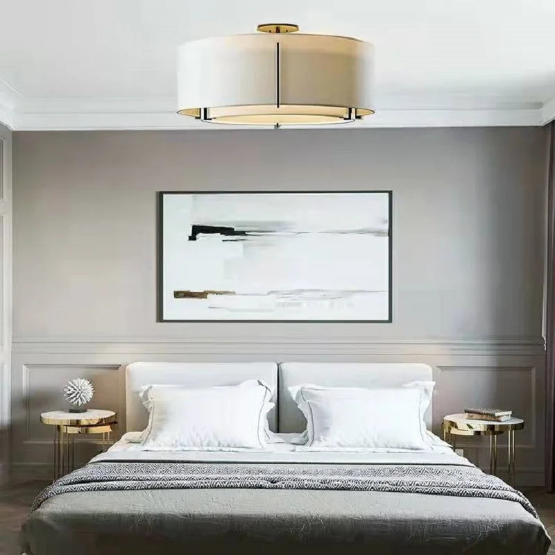 Chinese led ceiling lamp in soft decorative fabric - view 6