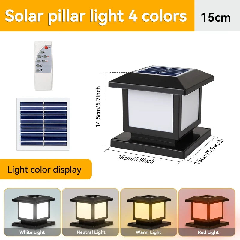 Waterproof led solar lamps with remote control for garden - 15 cm Type A / 1 piece