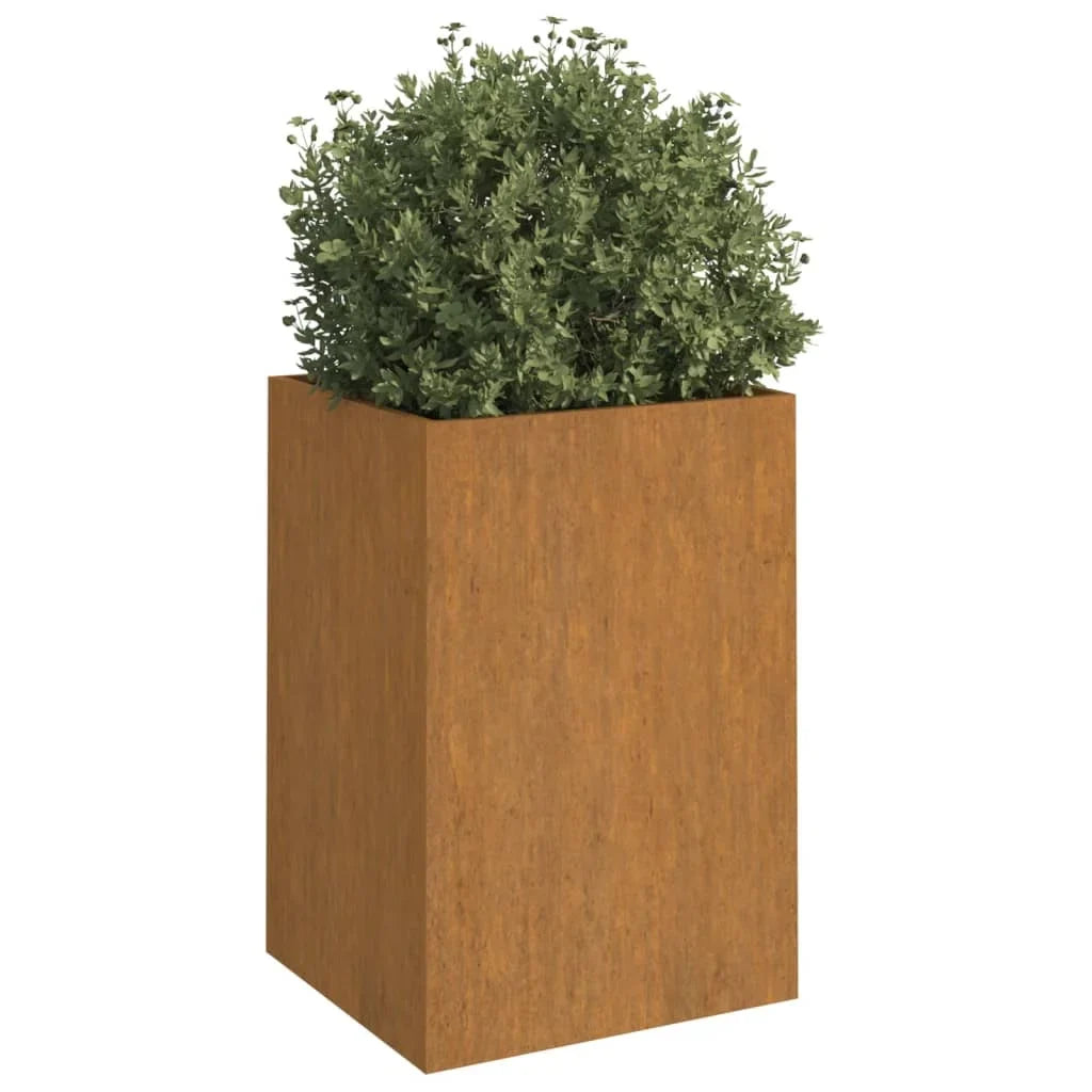 Rusty planter 52x48x75 cm corten Steel, Artefact balcony garden vegetable garden vegetable plantation box outdoor terrace garden flower Pot - view 3