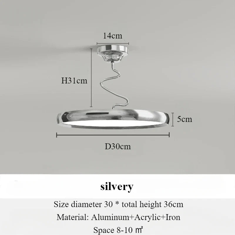 Modern light simple Nordic style aluminum with LED lights - Silver-D30cm / 3 couleurs