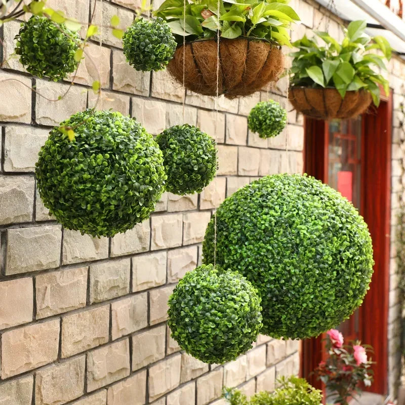 Artificial Lily and Butterfly Topiary Ball for Garden Decor - view 3