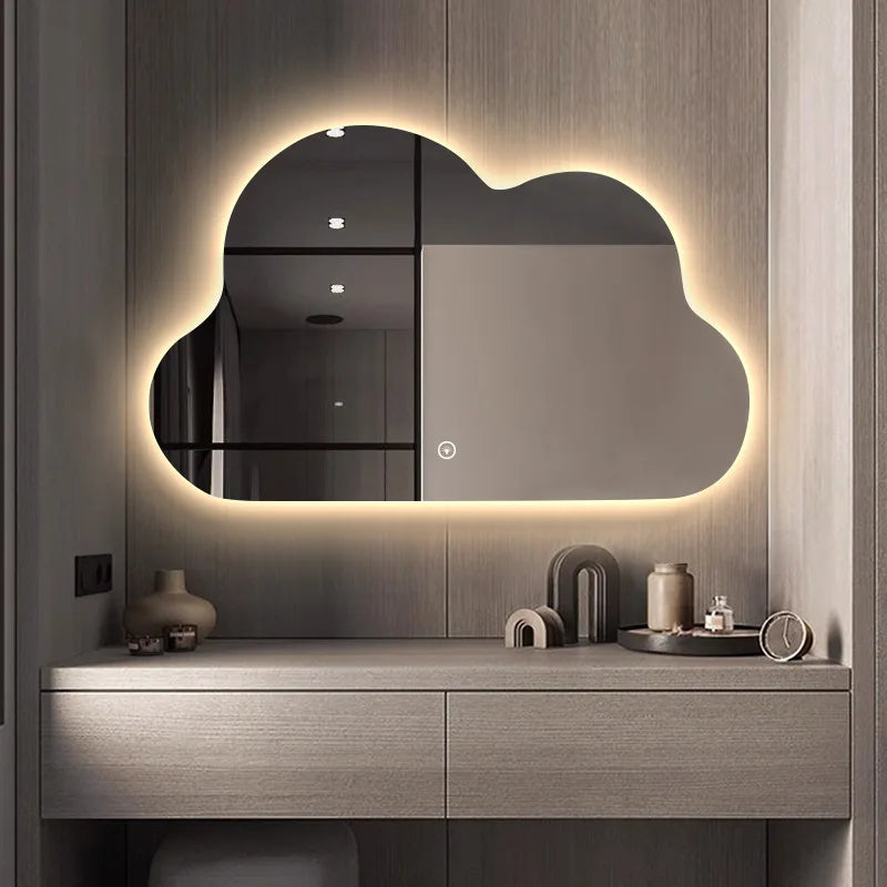 Luxury horizontal cloud mirror with led lighting for makeup