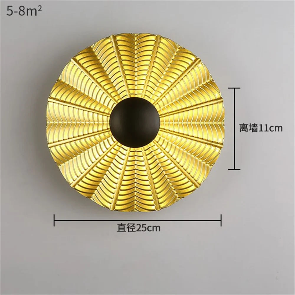 LED wall sconce round in decorative Nordic metal for modern interior - O