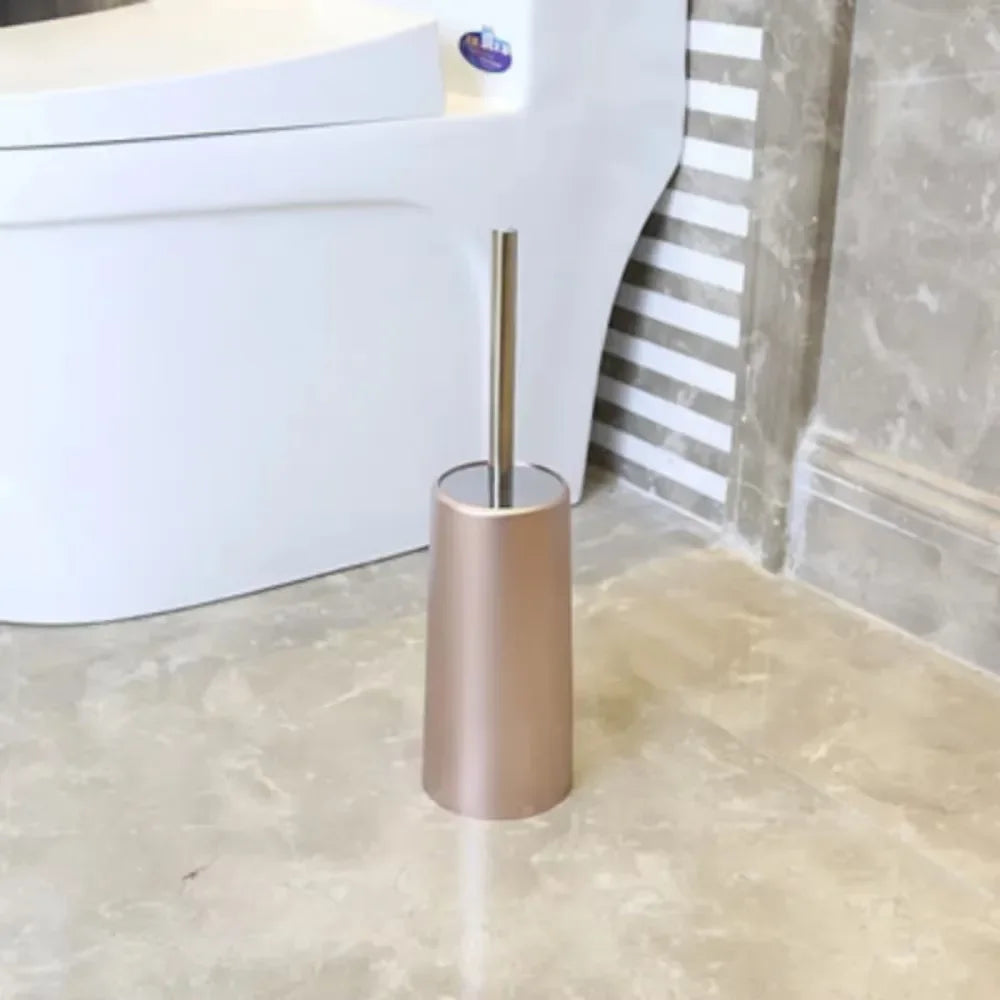 Luxury toilet brush with gold holder for bathroom - view 3