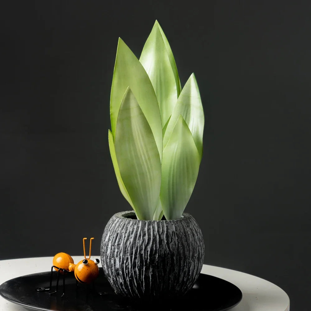 Artificial tropical plant with orchid leaves for interior decoration - view 2