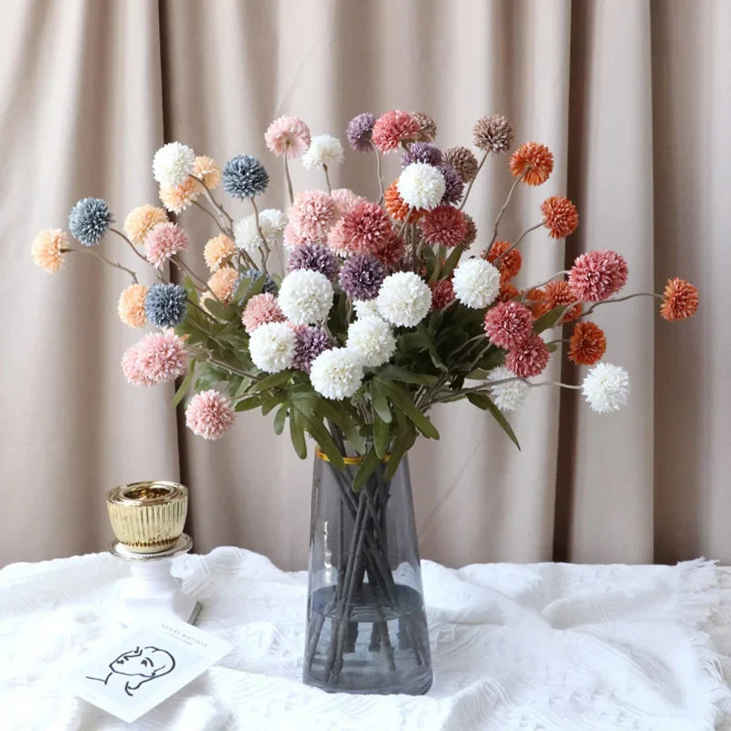 5 dandelion heads artificial flowers for wedding decoration party - view 3