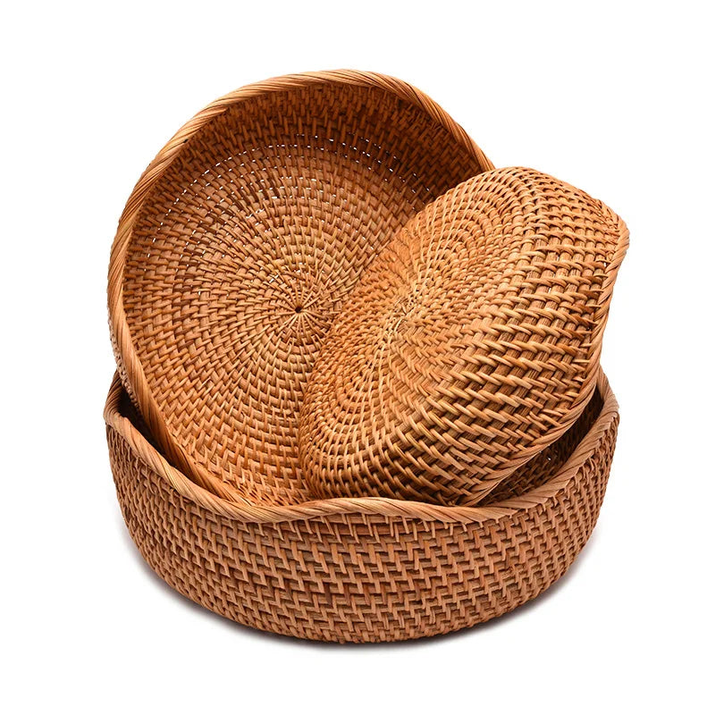 Round Rattan Woven Fruit Basket for Kitchen - view 3