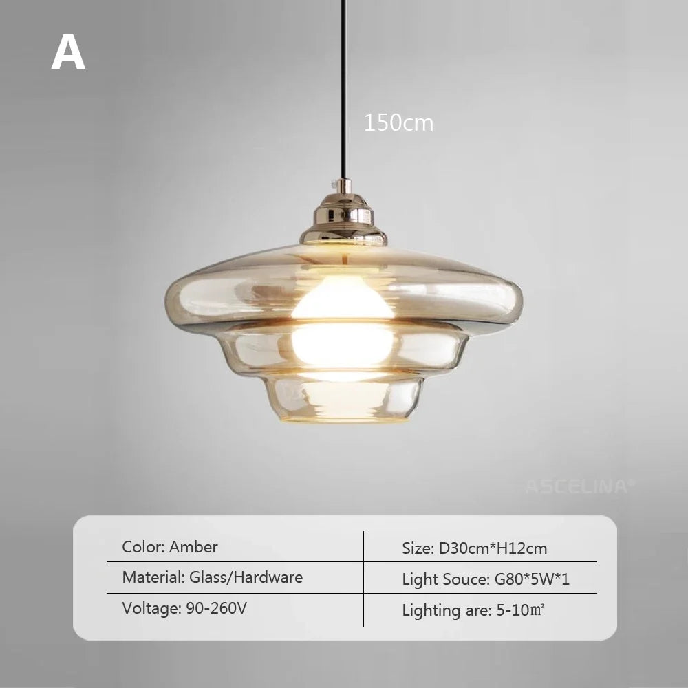 Decorative pendant light in modern Nordic plated glass - One / White Light