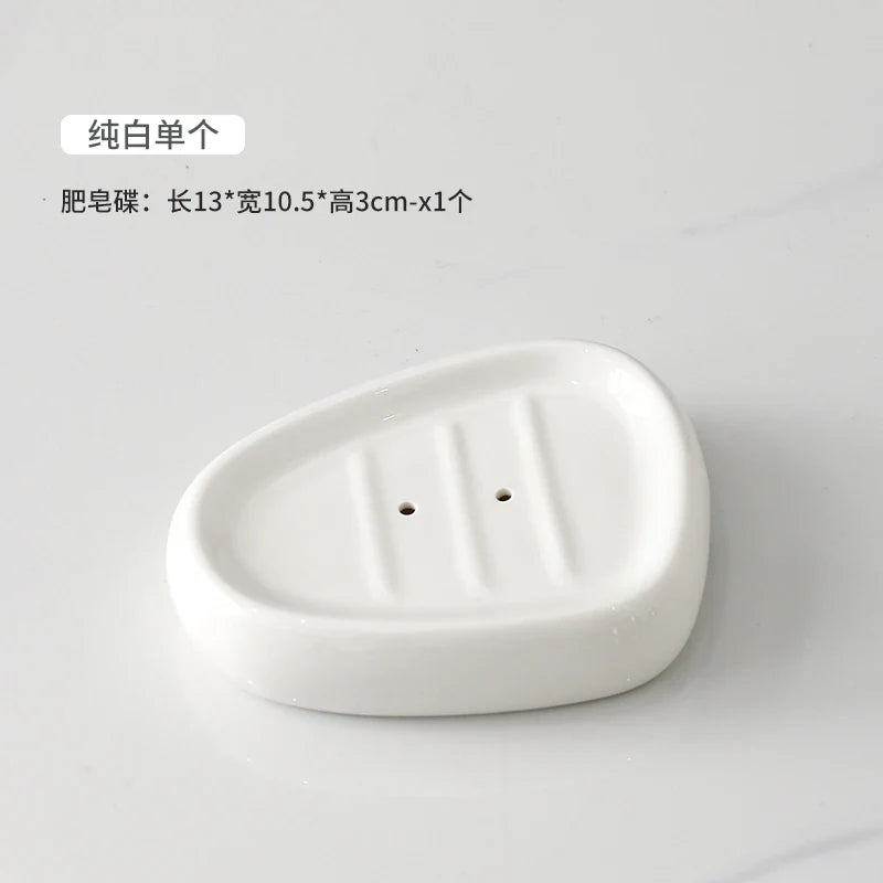 Ceramic bathroom accessories for interior decoration - White Soap Holder