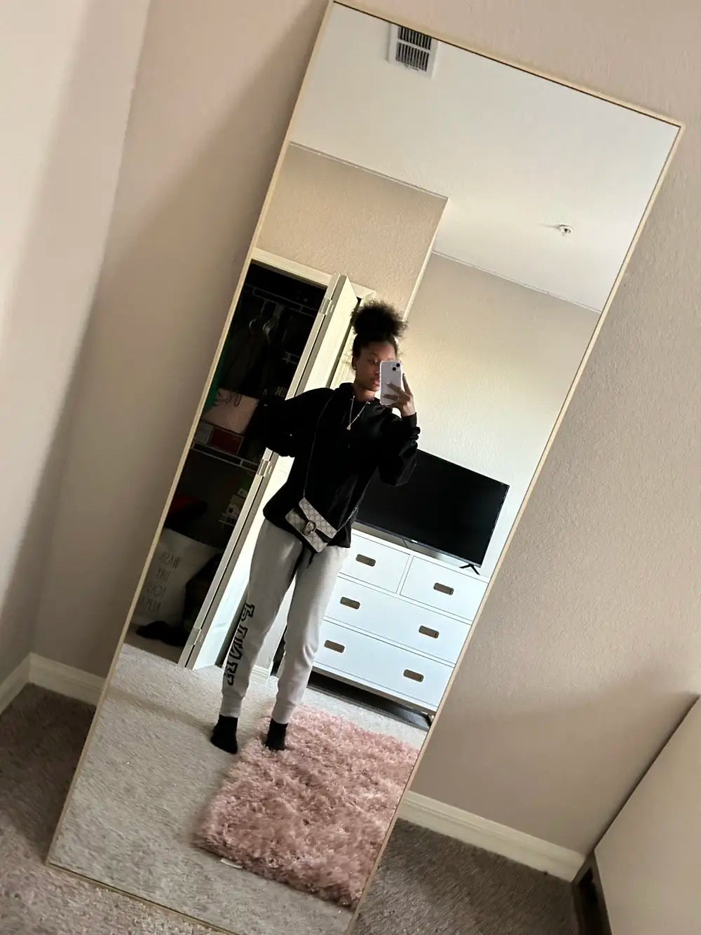 CASSILANDO Full Length Mirror 65" * 24 ", Floor Standing Mirror,  Black Metal Frame Mirror， Full Body Mirror - view 5