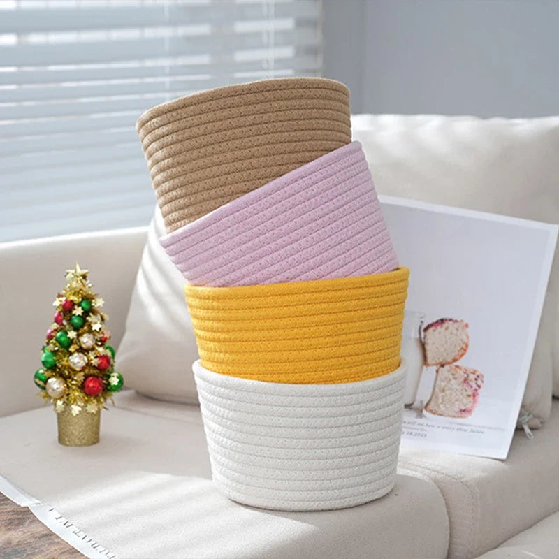 Cotton rope storage baskets for toys and other objects - view 6
