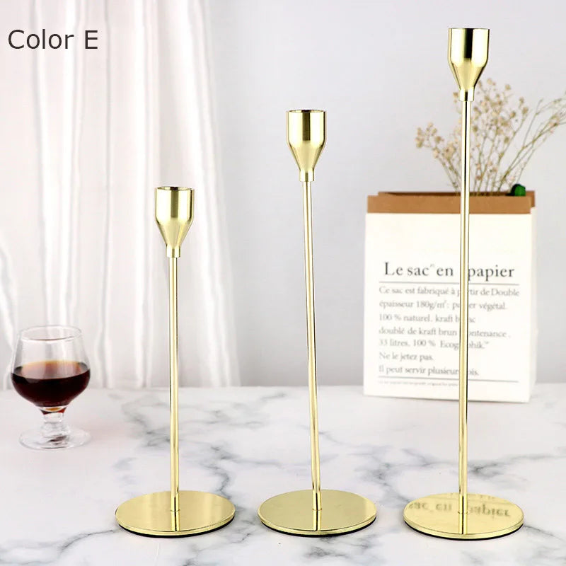 Luxurious metal candle holders for wedding and elegant decoration - E 1 Set