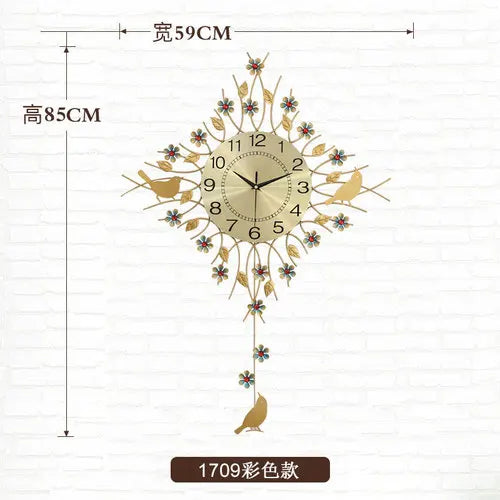European unique metal clock with pendulum design - Style10 59X85CM