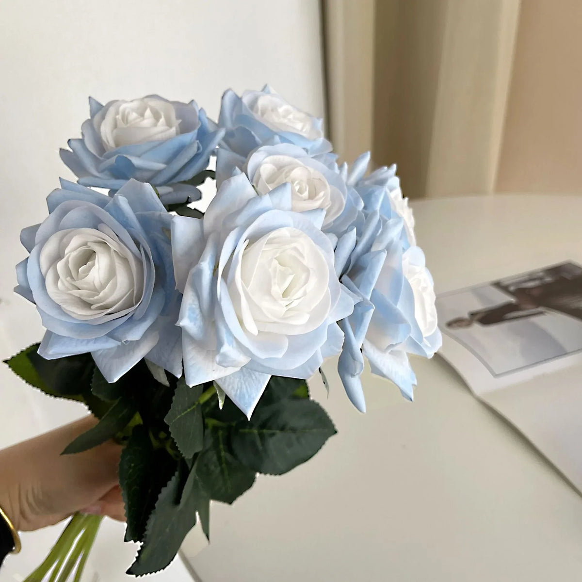 Set of 5 artificial moisturizing flowers for wedding and saint-valentin - view 3
