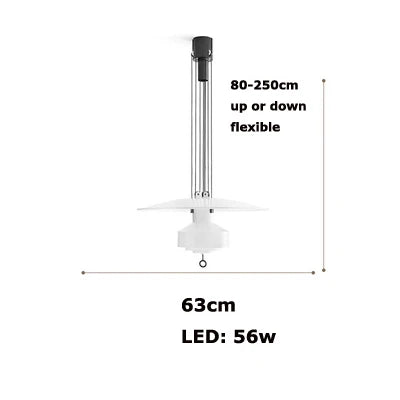 Minimalist Flexible LED Aluminum Chandelier, Lightweight Build - Warm light / 63cm white