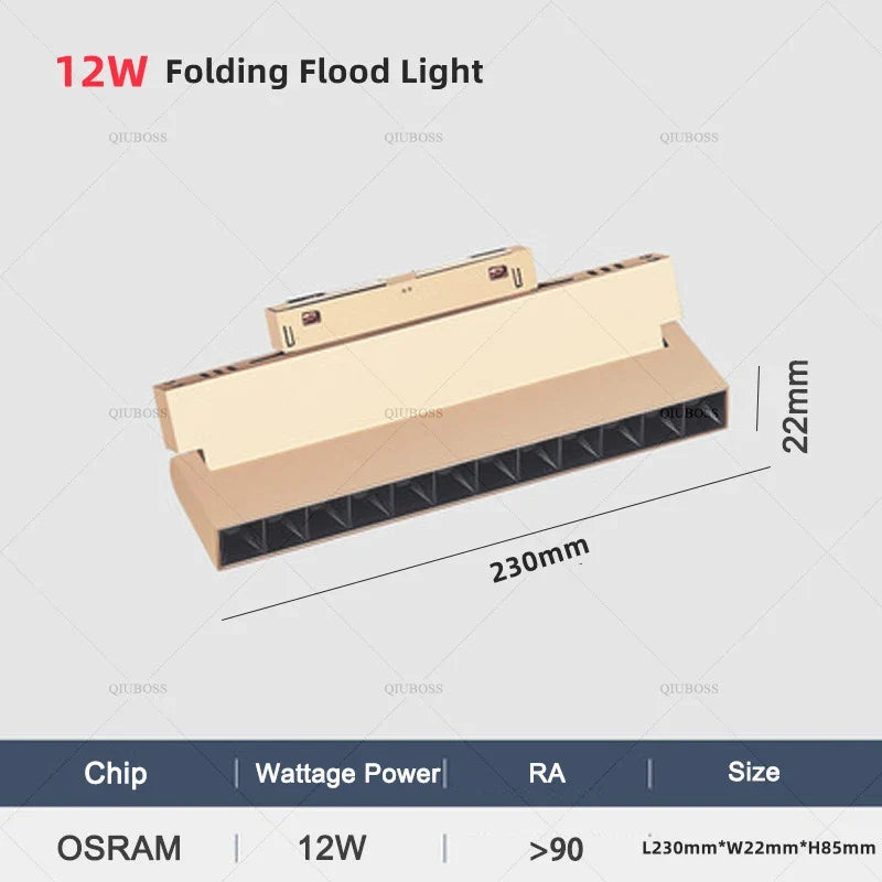 LED magnetic spot for modern interior lighting - Cool Light 6000K / 1 pcs 12W Spotlight