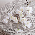 Set of 3 artificial silk flowers for wedding and interior decoration - White / 3 Pieces