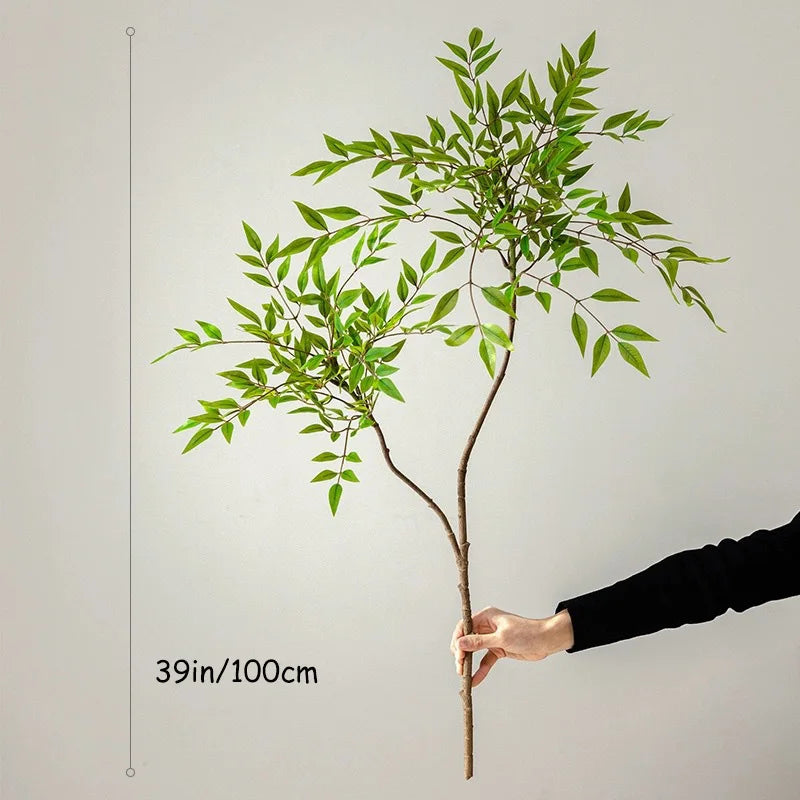 Ficus artificial large branch for interior and exterior decoration - 100cm 2 fourches