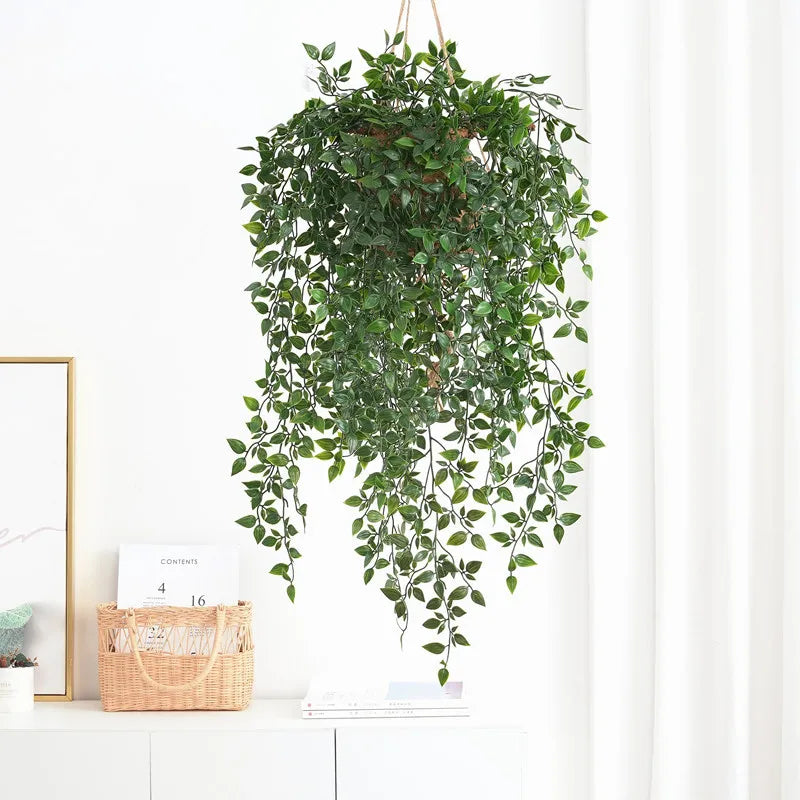 Artificial plant suspended vines in rattan elegant decoration - view 2