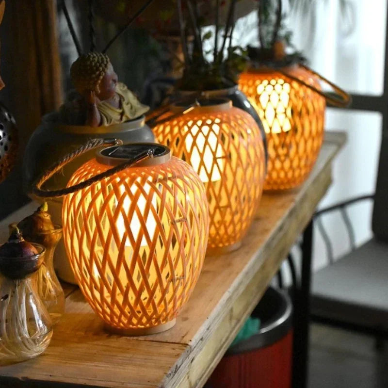 Outdoor solar lamp imitation bamboo for decorative garden - view 2