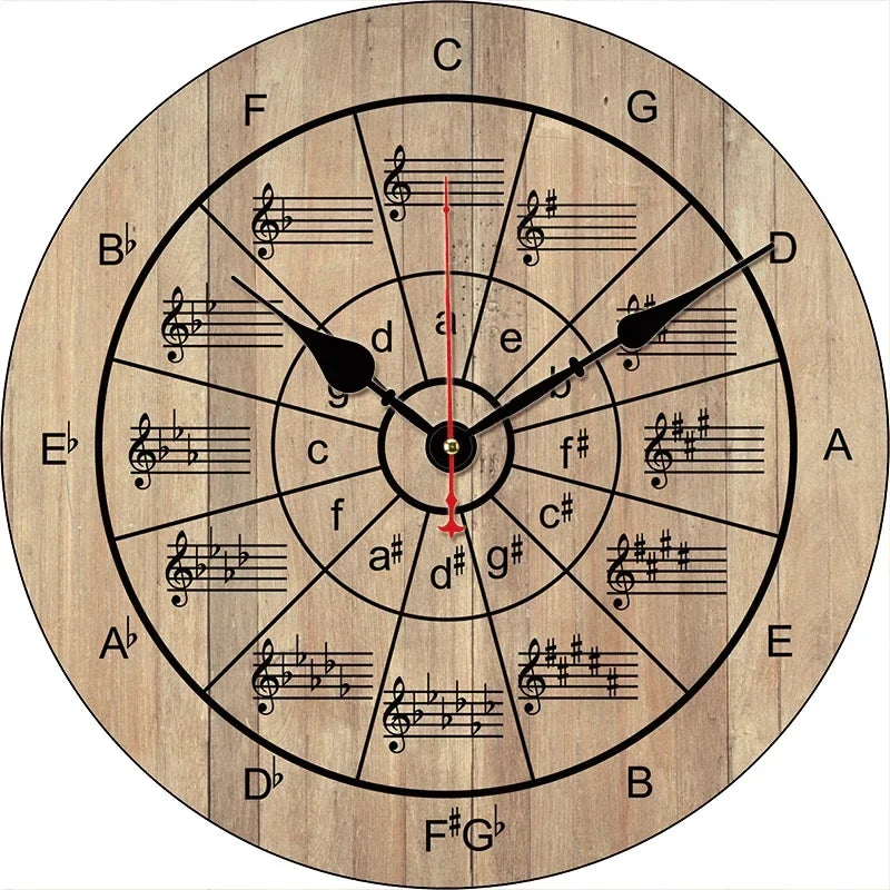 Vintage wall clock in decorative and silent wood - 20-1157 / 8 inches (20cm)