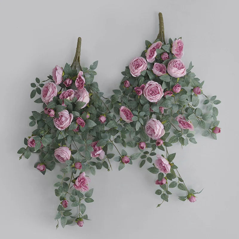 Artificial flowers suspended for outdoor and indoor decoration