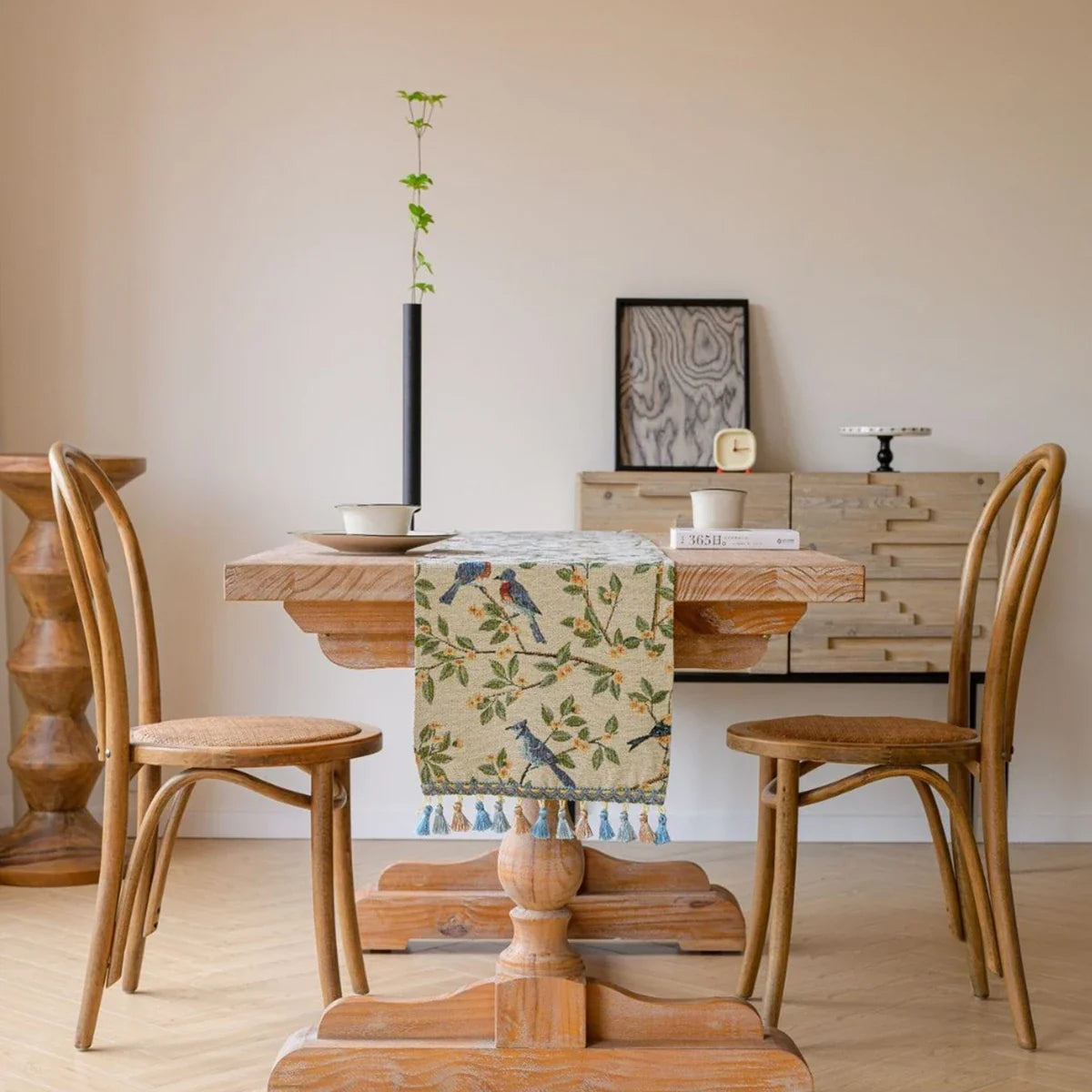 Jacquard table runner champetre animal motifs pommon - view 3
