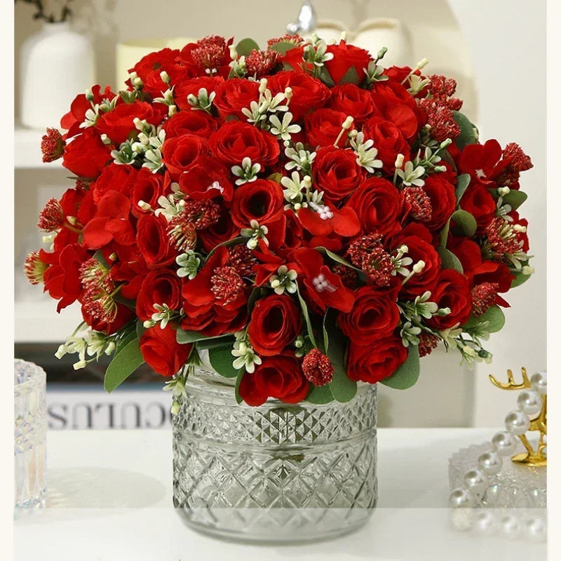 Artificial silk hortensia bouquet for elegant decoration - view 2