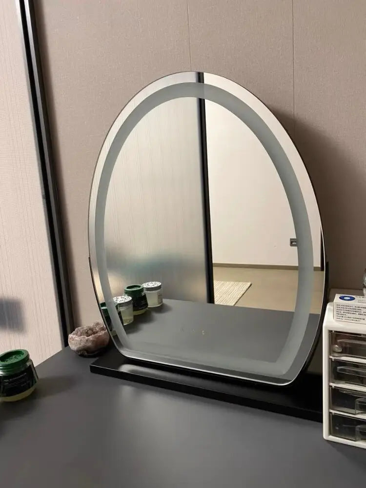 Lighted courtesy mirror with touch sensor and dimmable lighting - view 3