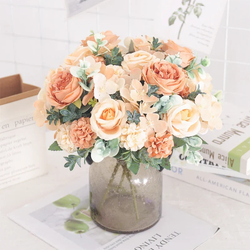Artificial flowers silk peony hortensia decoration wedding bouquet - view 5