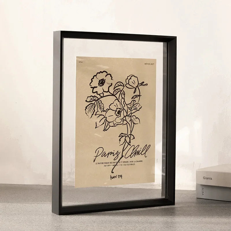 Double-sided photo frame in wood and acrylic for office - view 3